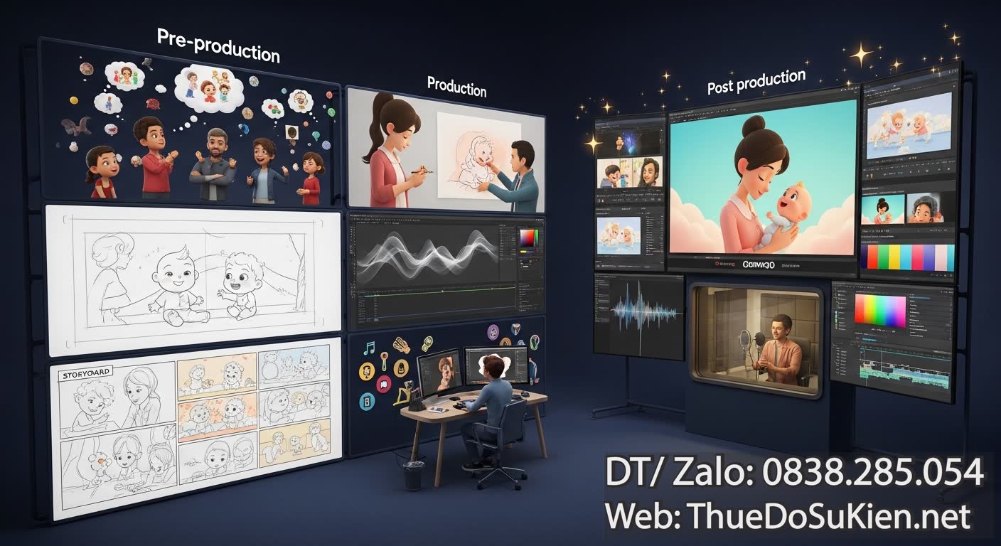 Quy Trình Sản Xuất TVC Quảng Cáo Thương Hiệu Mẹ và Bé TVC 2D Chuyên Nghiệp